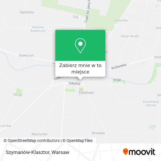 Mapa Szymanów-Klasztor