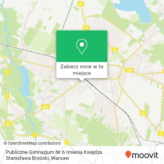 Mapa Publiczne Gimnazjum Nr 6 Imienia Księdza Stanisława Brzóski