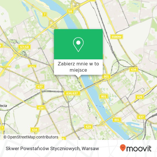 Mapa Skwer Powstańców Styczniowych