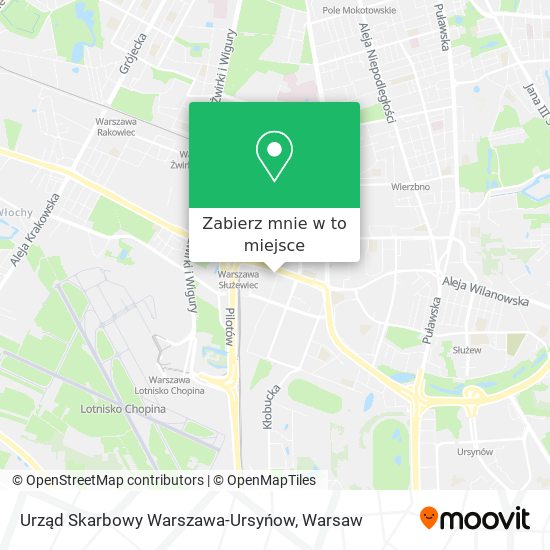 Mapa Urząd Skarbowy Warszawa-Ursyńow
