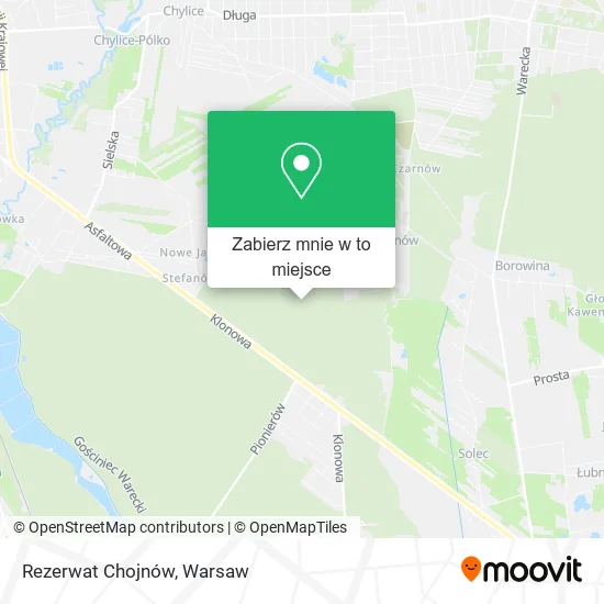 Mapa Rezerwat Chojnów