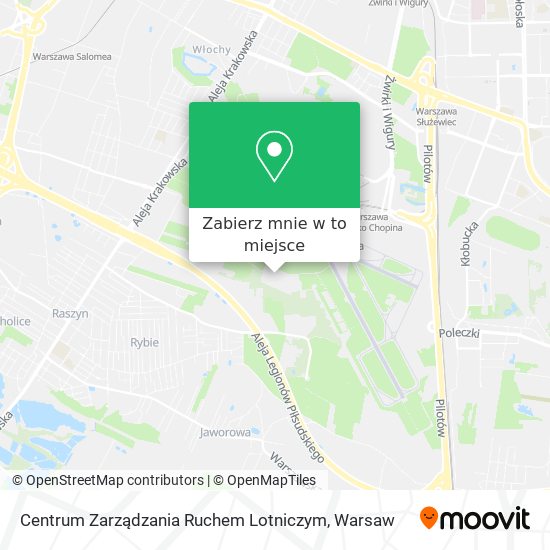 Mapa Centrum Zarządzania Ruchem Lotniczym