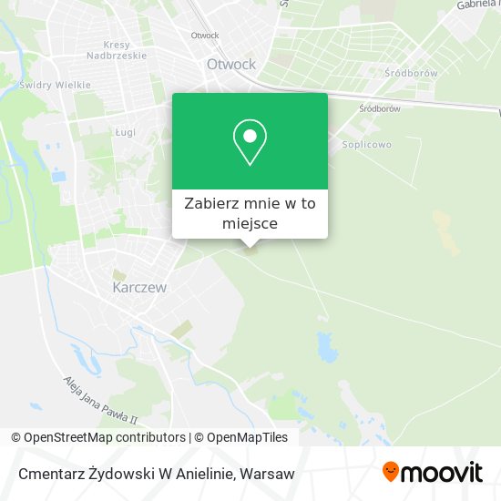 Mapa Cmentarz Żydowski W Anielinie