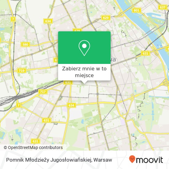 Mapa Pomnik Młodzieży Jugosłowiańskiej