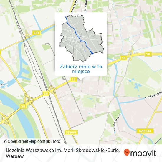 Mapa Uczelnia Warszawska Im. Marii Skłodowskiej-Curie