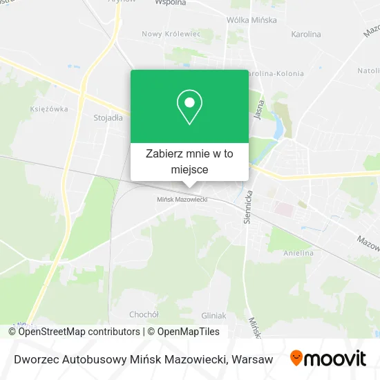 Mapa Dworzec Autobusowy Mińsk Mazowiecki