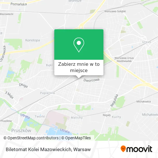 Mapa Biletomat Kolei Mazowieckich