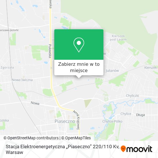 Mapa Stacja Elektroenergetyczna „Piaseczno” 220 / 110 Kv