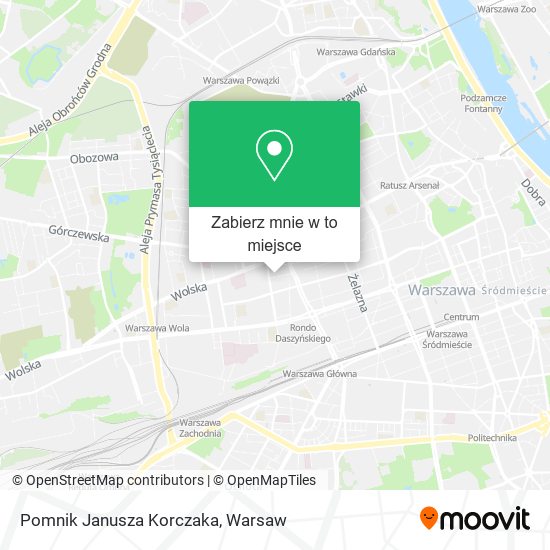 Mapa Pomnik Janusza Korczaka