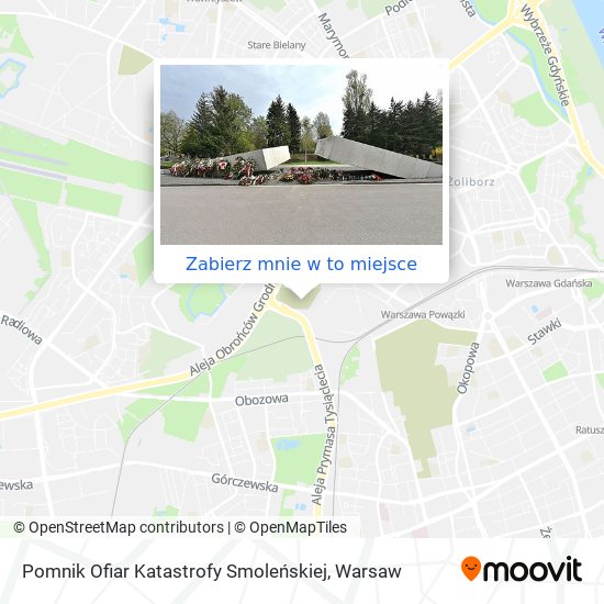 Mapa Pomnik Ofiar Katastrofy Smoleńskiej