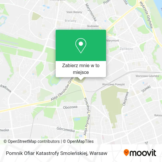 Mapa Pomnik Ofiar Katastrofy Smoleńskiej