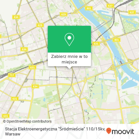 Mapa Stacja Elektroenergetyczna "Śródmieście" 110 / 15kv