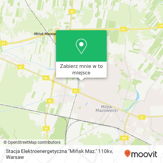 Mapa Stacja Elektroenergetyczna "Mińsk Maz." 110kv