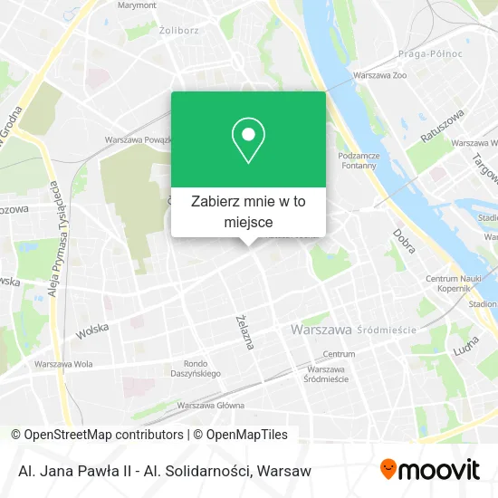 Mapa Al. Jana Pawła II - Al. Solidarności