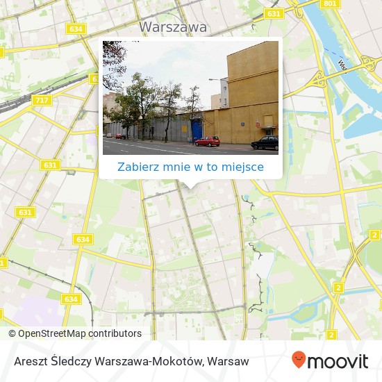 Mapa Areszt Śledczy Warszawa-Mokotów