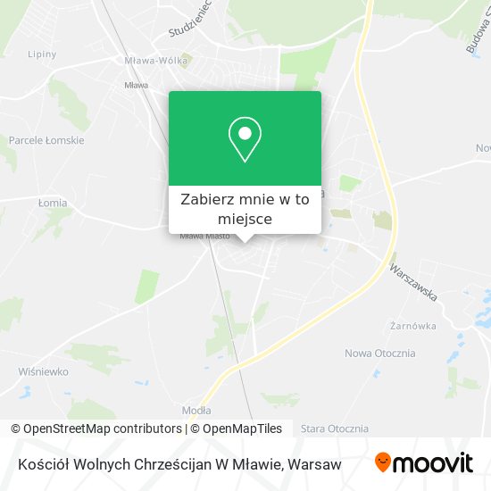 Mapa Kościół Wolnych Chrześcijan W Mławie