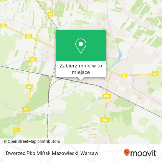 Mapa Dworzec Pkp Mińsk Mazowiecki