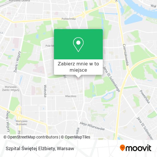 Mapa Szpital Świętej Elżbiety