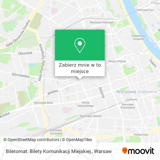 Mapa Biletomat. Bilety Komunikacji Miejskiej.