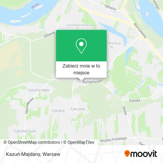 Mapa Kazuń-Majdany
