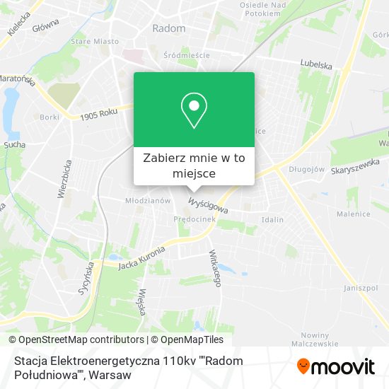 Mapa Stacja Elektroenergetyczna 110kv ""Radom Południowa""