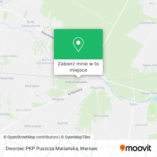 Mapa Dworzec PKP Puszcza Mariańska