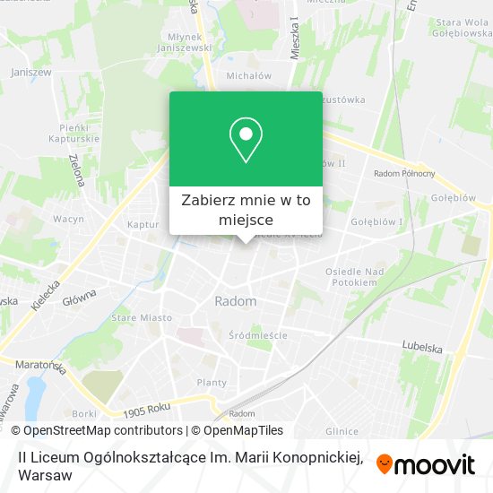 Mapa II Liceum Ogólnokształcące Im. Marii Konopnickiej