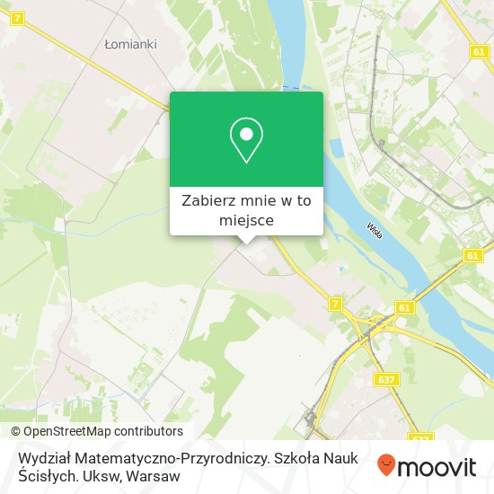 Mapa Wydział Matematyczno-Przyrodniczy. Szkoła Nauk Ścisłych. Uksw