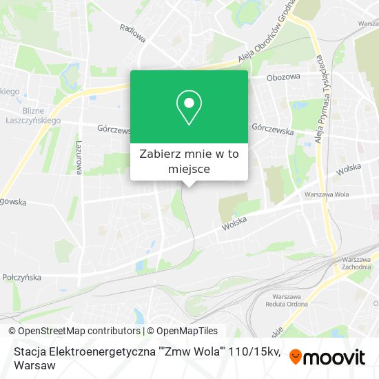 Mapa Stacja Elektroenergetyczna ""Zmw Wola"" 110 / 15kv