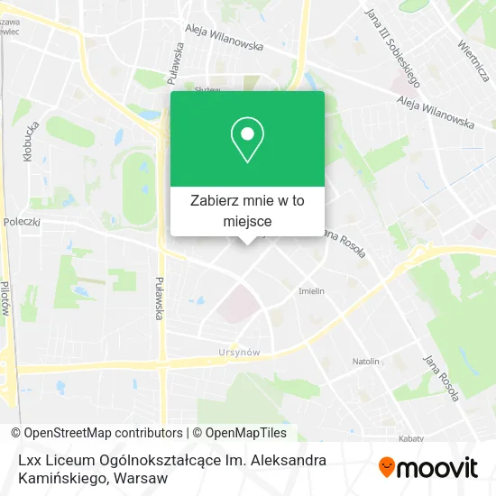 Mapa Lxx Liceum Ogólnokształcące Im. Aleksandra Kamińskiego