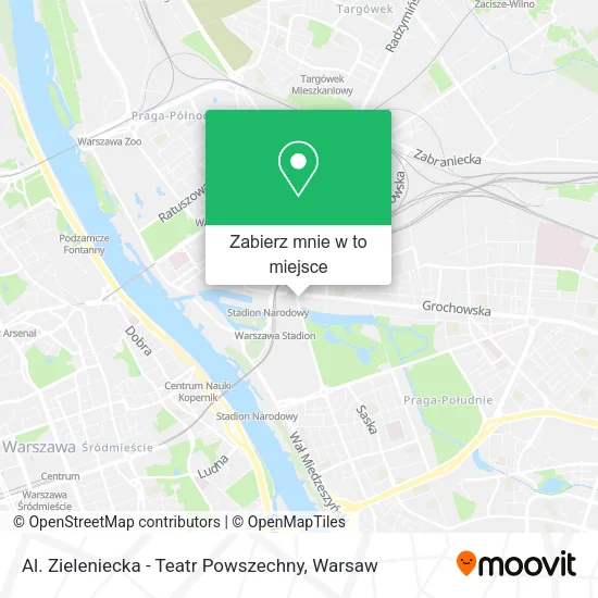 Mapa Al. Zieleniecka - Teatr Powszechny