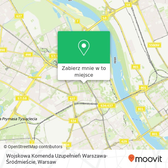 Mapa Wojskowa Komenda Uzupełnień Warszawa-Śródmieście