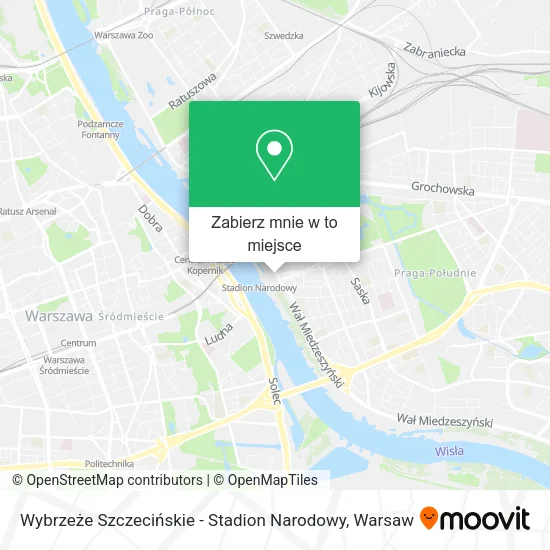 Mapa Wybrzeże Szczecińskie - Stadion Narodowy