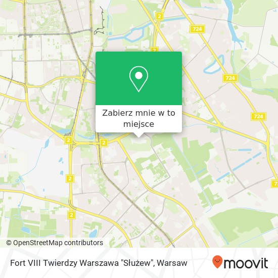 Mapa Fort VIII Twierdzy Warszawa "Służew"