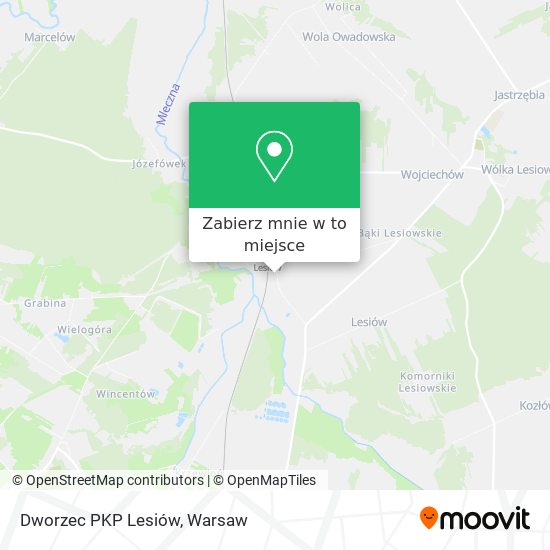 Mapa Dworzec PKP Lesiów