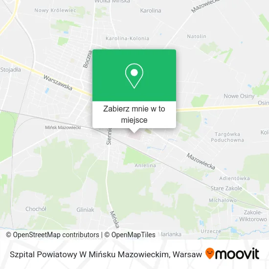 Mapa Szpital Powiatowy W Mińsku Mazowieckim