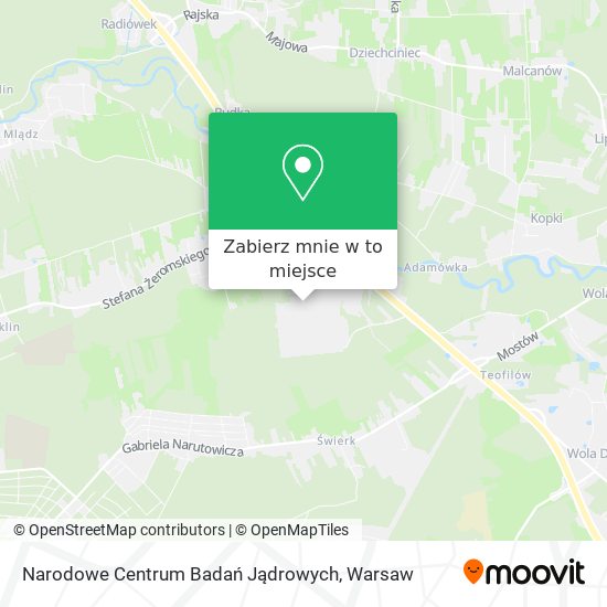 Mapa Narodowe Centrum Badań Jądrowych