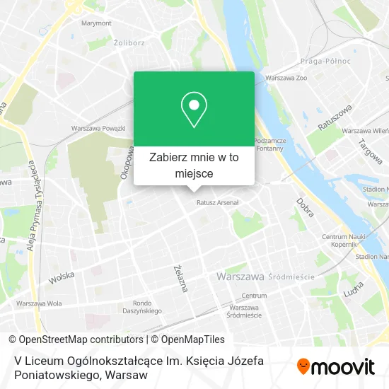 Mapa V Liceum Ogólnokształcące Im. Księcia Józefa Poniatowskiego