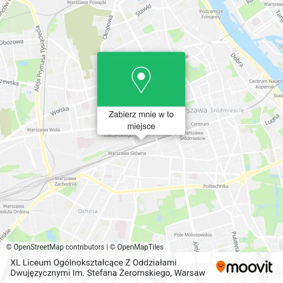 Mapa XL Liceum Ogólnokształcące Z Oddziałami Dwujęzycznymi Im. Stefana Żeromskiego