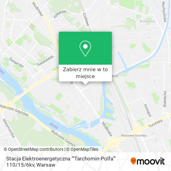 Mapa Stacja Elektroenergetyczna ""Tarchomin-Polfa"" 110 / 15 / 6kv