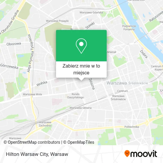 Mapa Hilton Warsaw City
