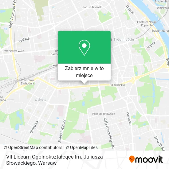 Mapa VII Liceum Ogólnokształcące Im. Juliusza Słowackiego