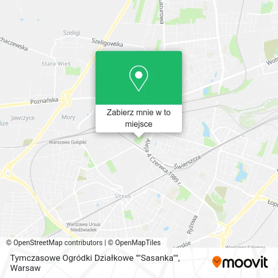 Mapa Tymczasowe Ogródki Działkowe ""Sasanka""
