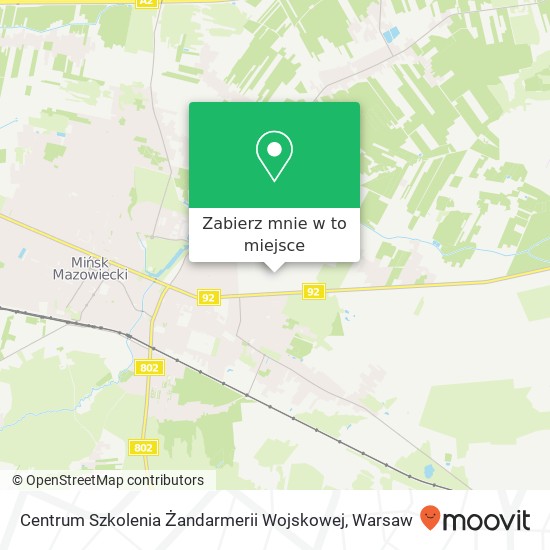 Mapa Centrum Szkolenia Żandarmerii Wojskowej