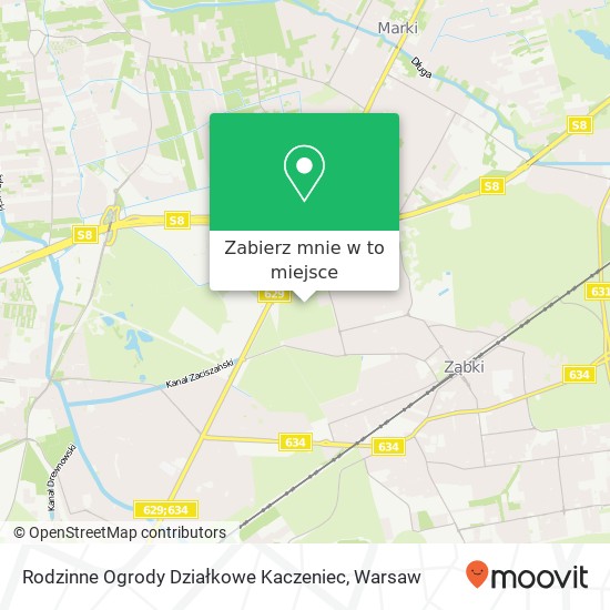 Mapa Rodzinne Ogrody Działkowe Kaczeniec