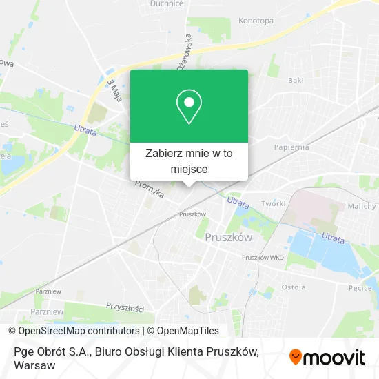 Mapa Pge Obrót S.A., Biuro Obsługi Klienta Pruszków