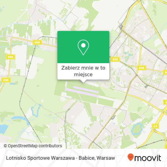 Mapa Lotnisko Sportowe Warszawa - Babice