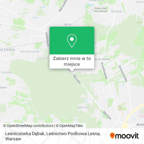 Mapa Leśniczówka Dębak, Leśnictwo Podkowa Leśna