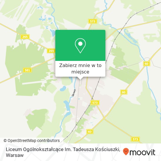 Mapa Liceum Ogólnokształcące Im. Tadeusza Kościuszki