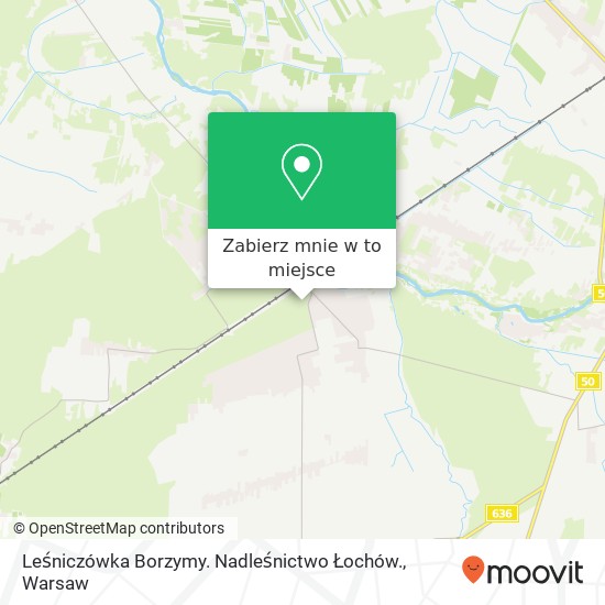 Mapa Leśniczówka Borzymy. Nadleśnictwo Łochów.